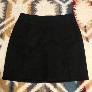Suede black skirt